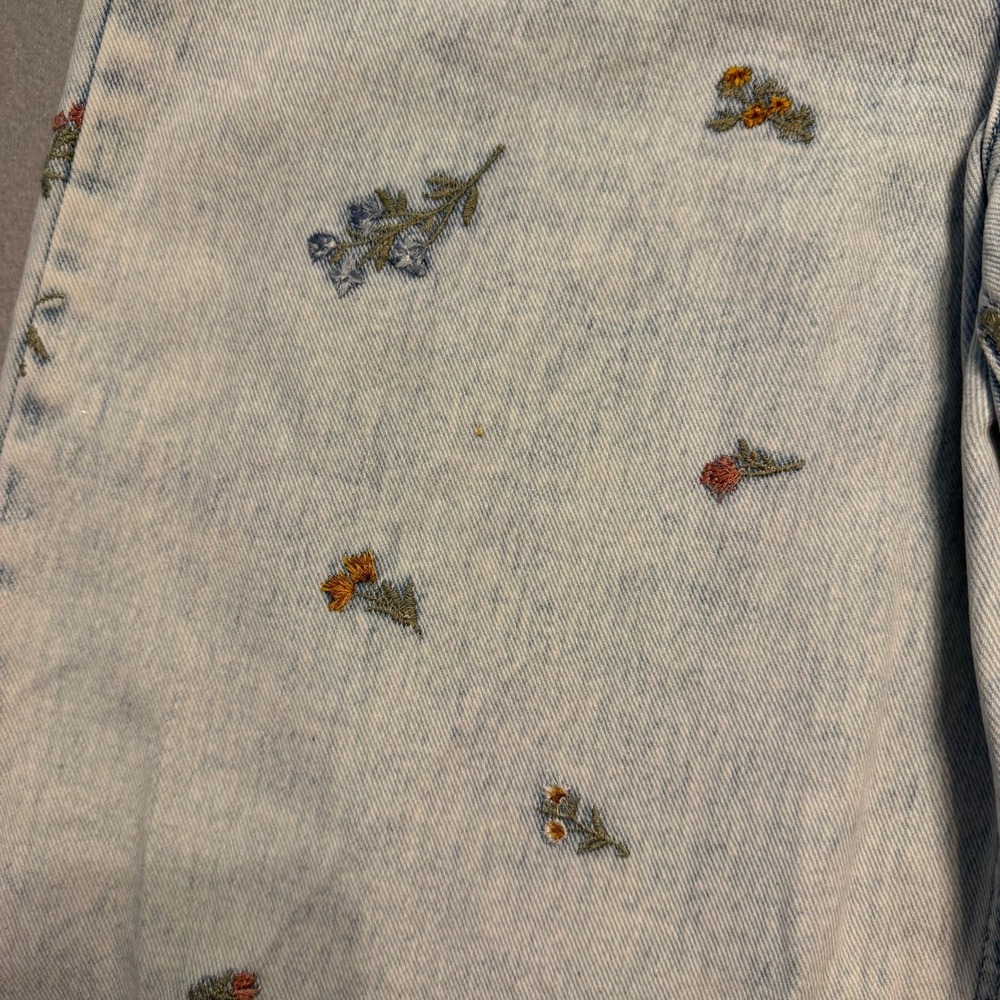Driftwood Floral Embroidered Wide Leg Jeans Light Wash Blue Women Size 31 - Picture 14 of 15